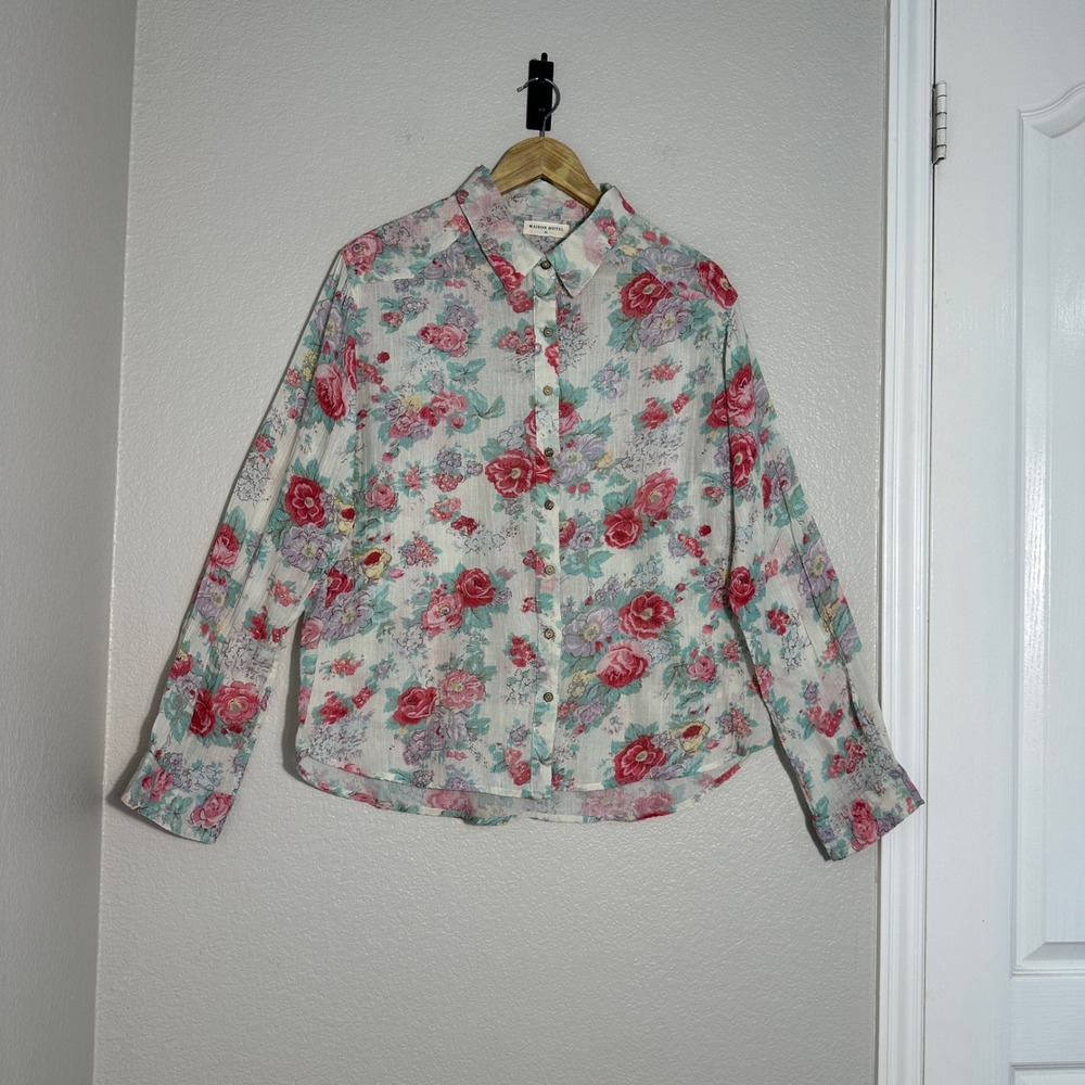 Maison Hotel Giorgia Blouse Candy Roses, Luxury Cottage Boho Romantic Career XL - Picture 11 of 12